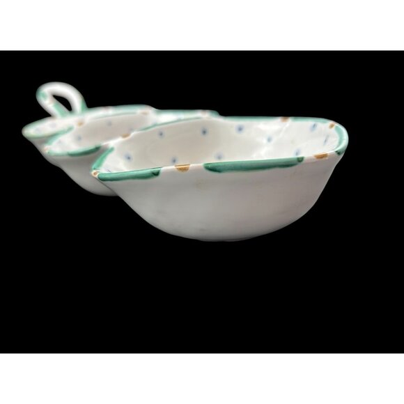 Vintage Art POTTERY Fratelli Fanciullacci Italy Divided Olive Dish Tray Handled - Picture 3 of 10